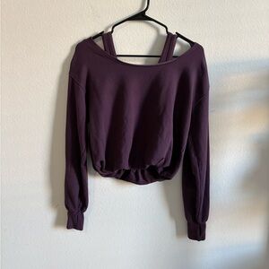 Aerie Deep Purple Off-Shoulder Sweatshirt